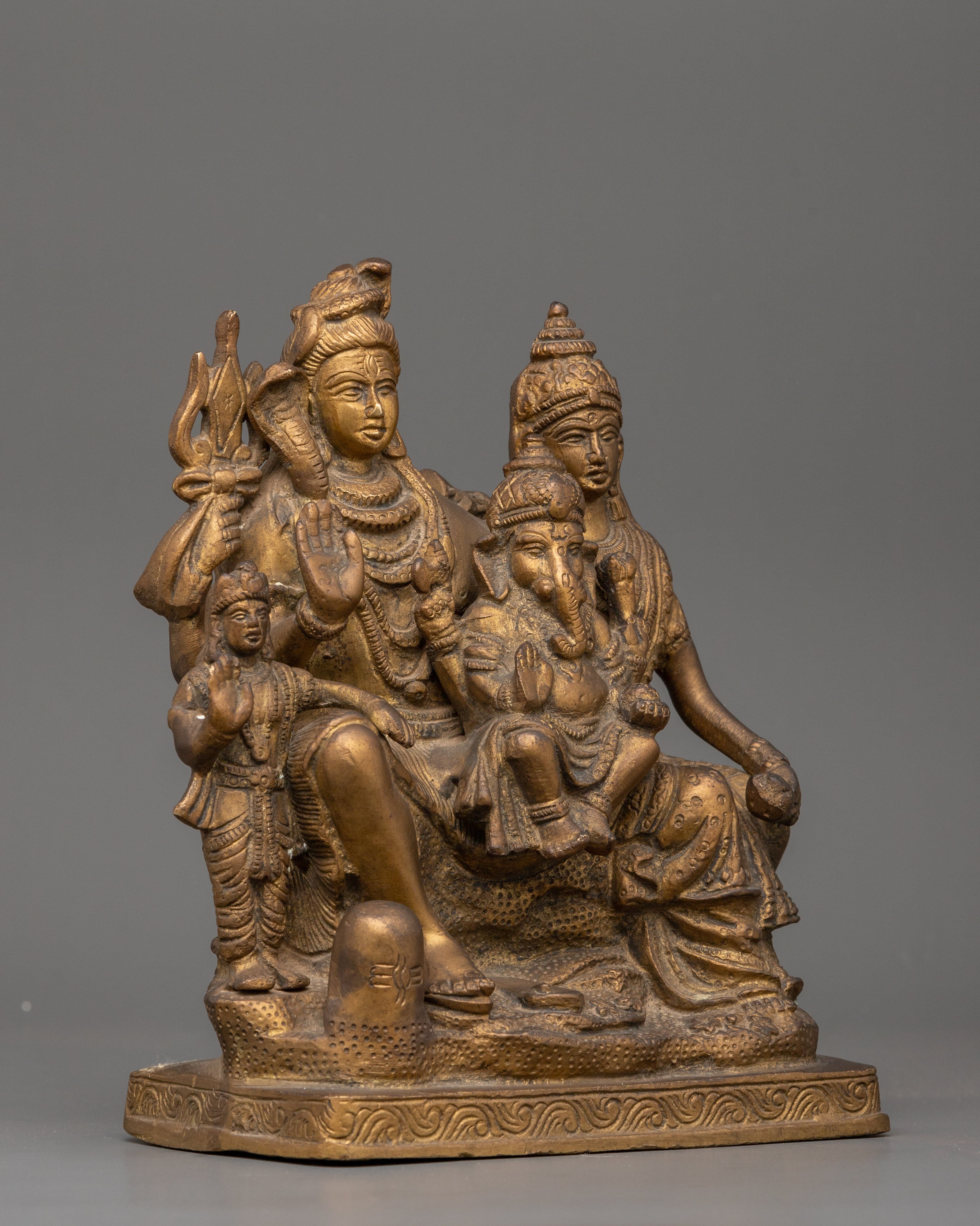 Traditional Shiva Family Sculpture  | Hindu Altar Sculpture