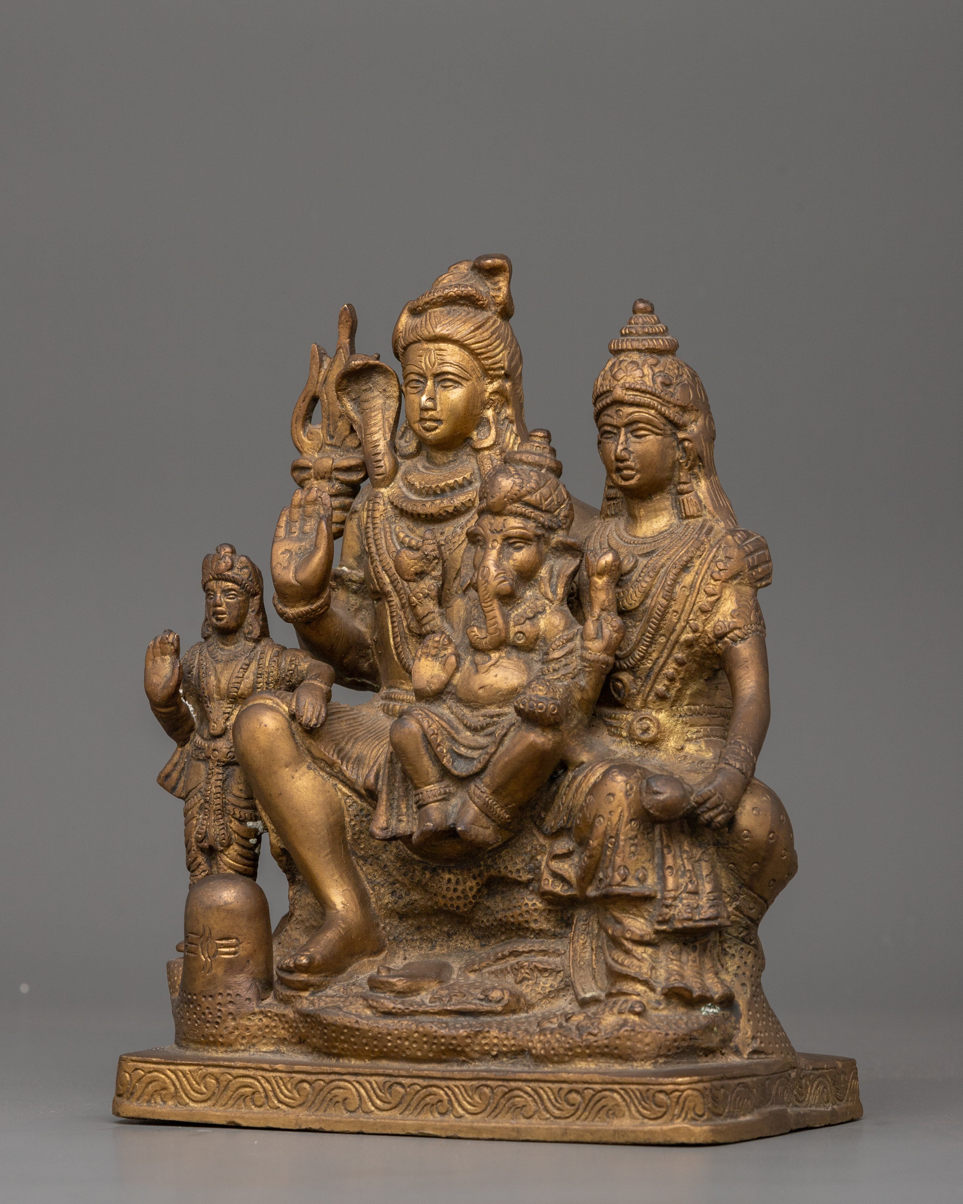Traditional Shiva Family Sculpture  | Hindu Altar Sculpture