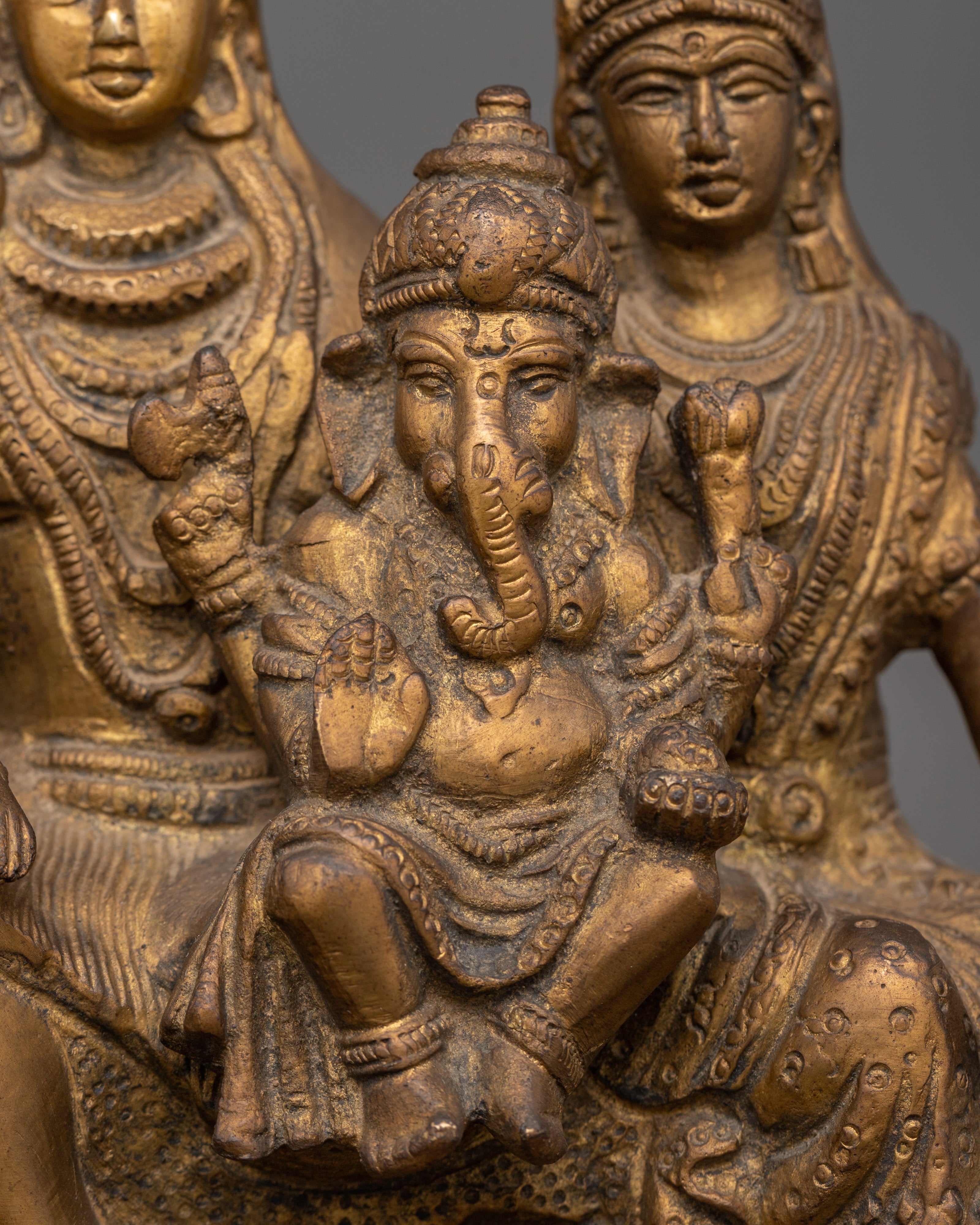 Traditional Shiva Family Sculpture  | Hindu Altar Sculpture