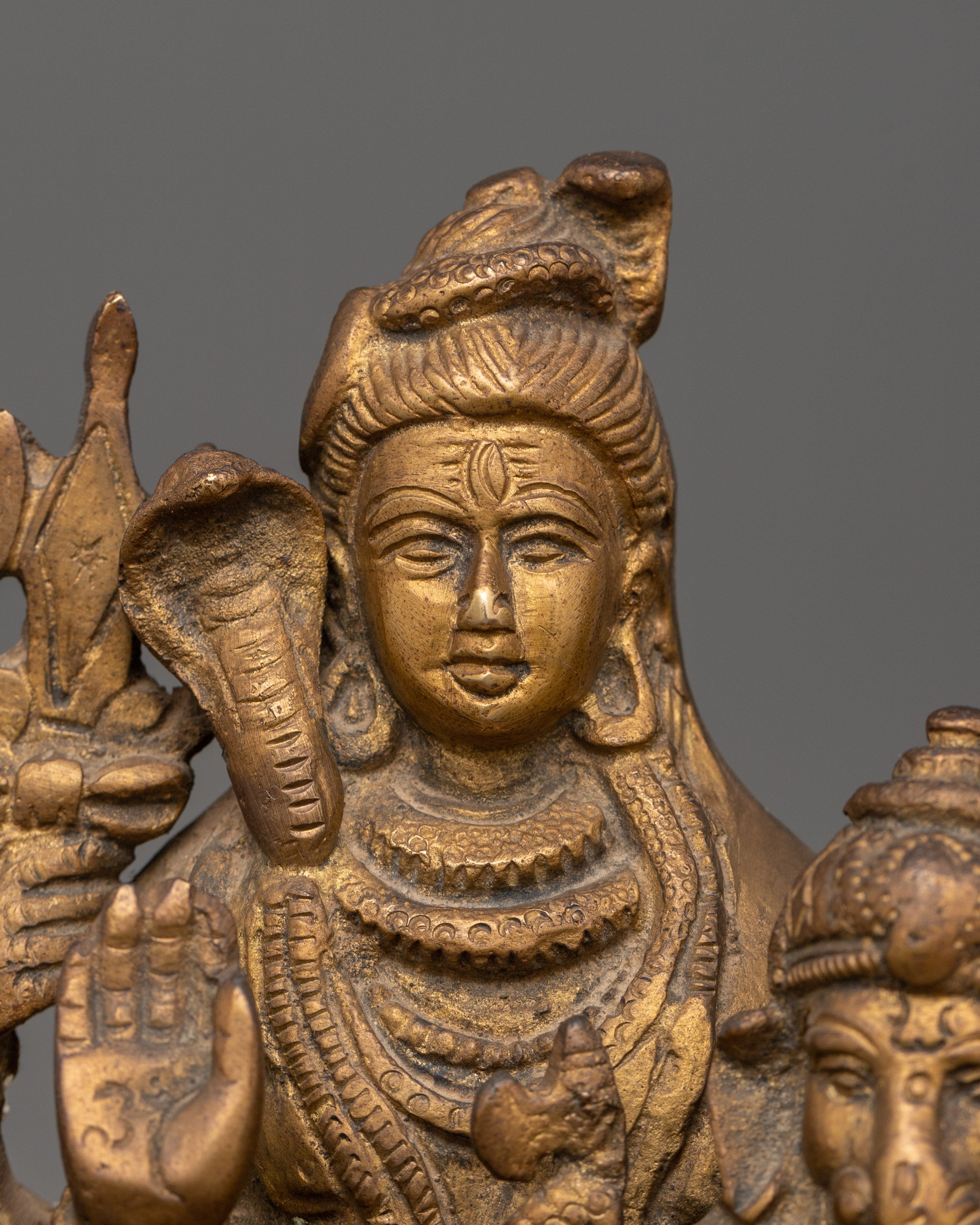Traditional Shiva Family Sculpture  | Hindu Altar Sculpture