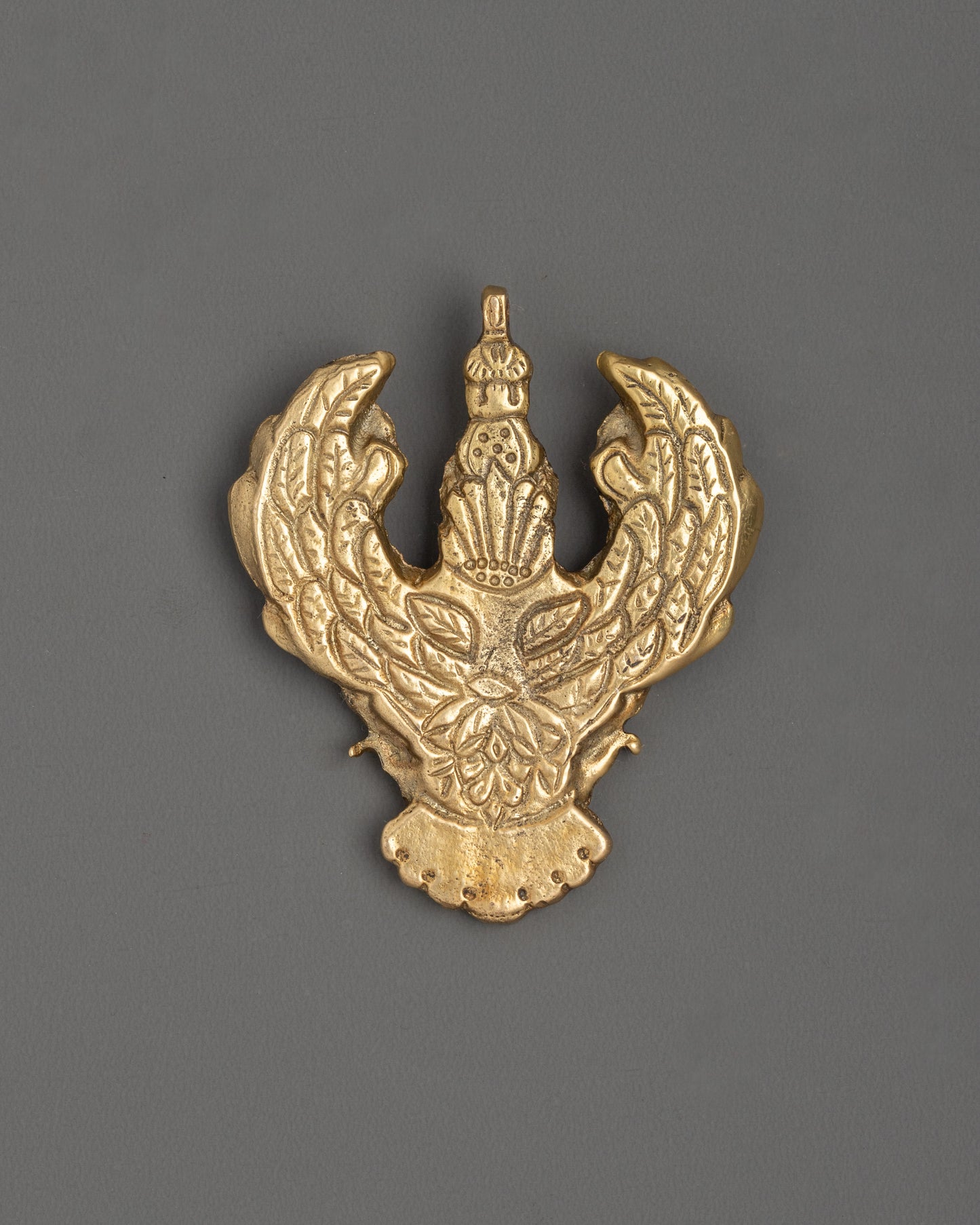 Garuda with Wrathful Expression Wall Hanging | Fierce Guardian in Brass