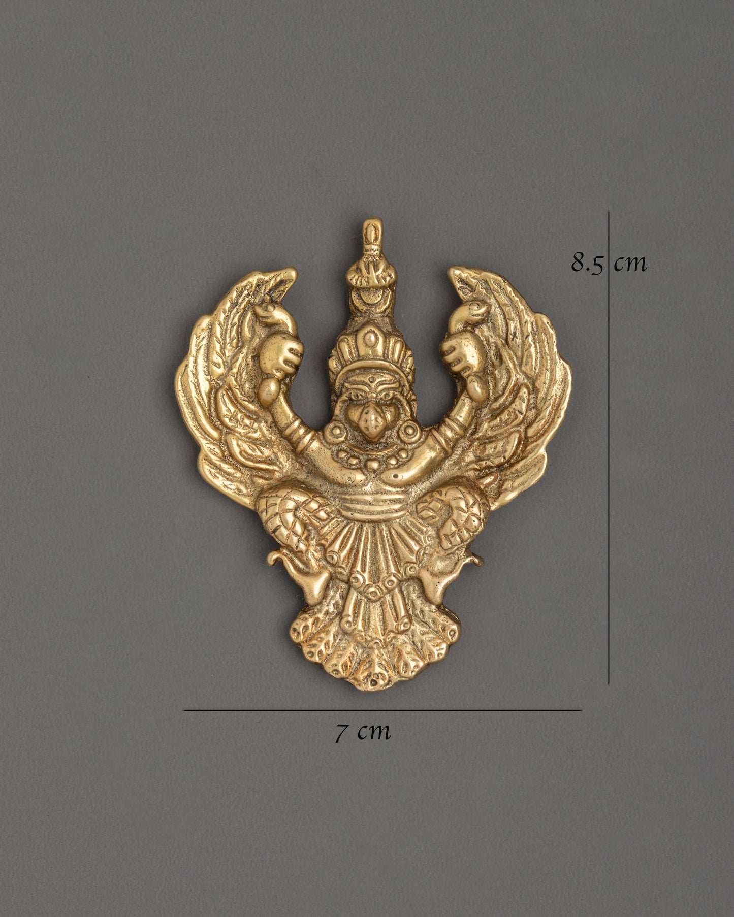 Garuda with Wrathful Expression Wall Hanging | Fierce Guardian in Brass