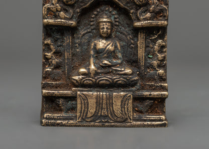 Antique Brass Shakyamuni Buddha Wall Hanging | Symbol of Peace