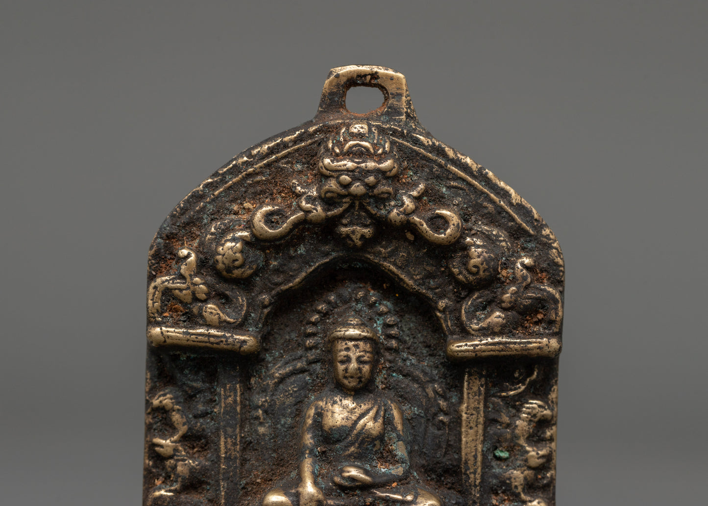 Antique Brass Shakyamuni Buddha Wall Hanging | Symbol of Peace