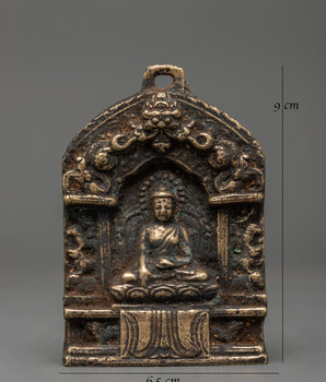 Antique Brass Shakyamuni Buddha Wall Hanging | Symbol of Peace