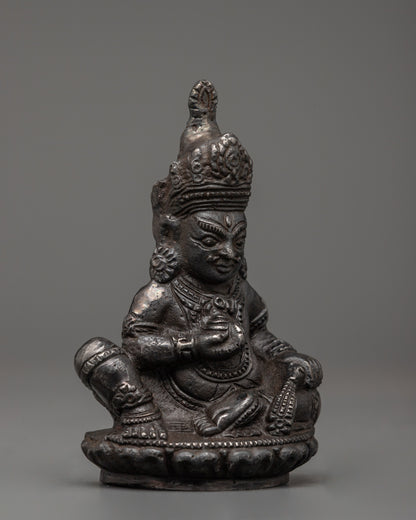 Iron Dzambhala Wealth Deity Figurine | Symbol of Abundance