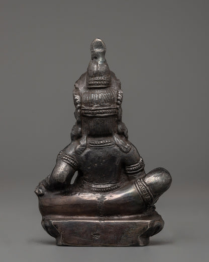 Iron Dzambhala Wealth Deity Figurine | Symbol of Abundance