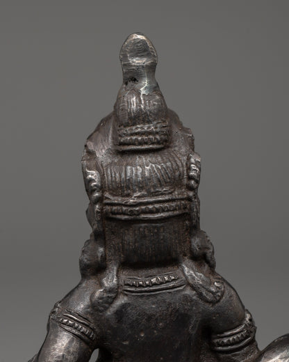 Iron Dzambhala Wealth Deity Figurine | Symbol of Abundance