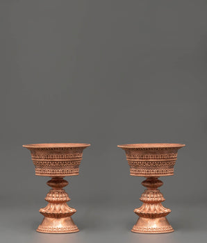Copper Butter Lamp for Dharma 