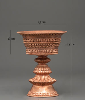 Copper Butter Lamp for Dharma | Sacred Buddhist Offering