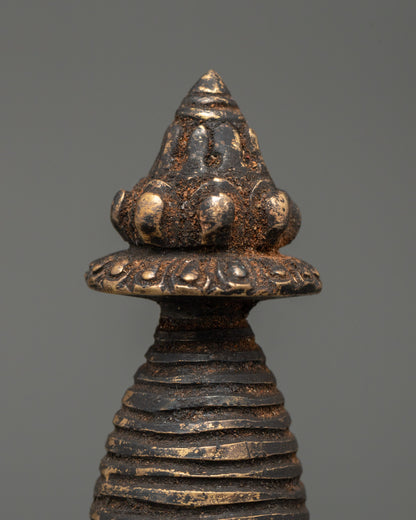 Antique Copper Stupa | Symbol of Enlightenment