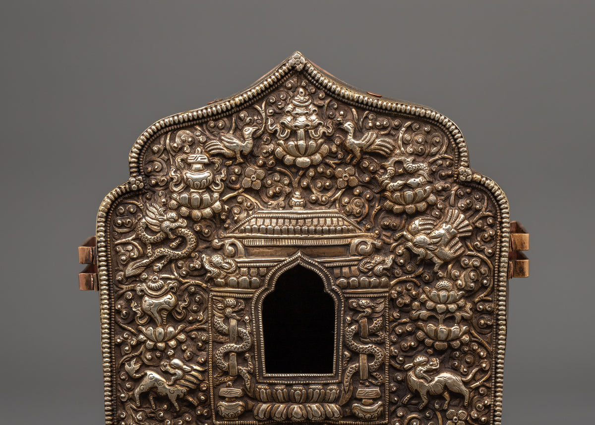 Traditional Sacred Ghau Box | Himalayan Shrine Art