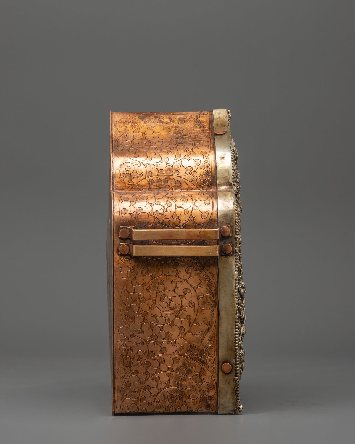 Tibetan Shrine Ghau Box | Silver Plated Buddhist Reliquary
