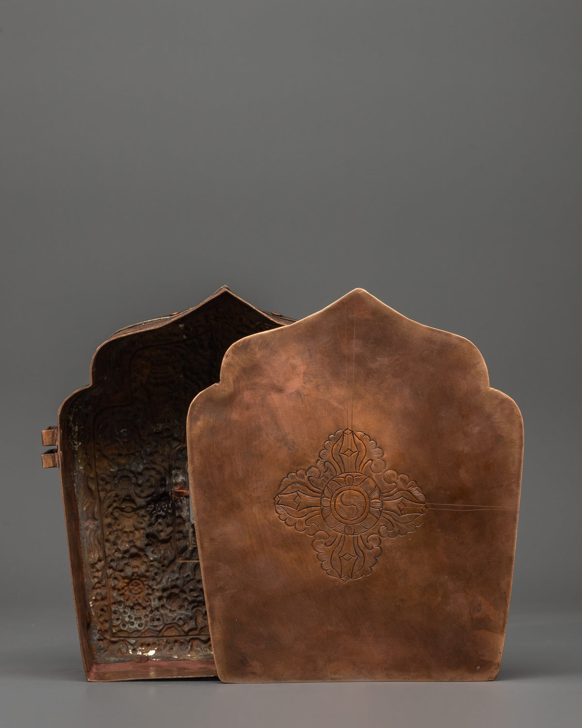 Tibetan Shrine Ghau Box | Silver Plated Buddhist Reliquary
