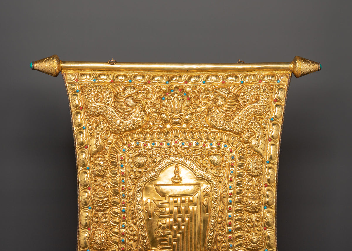 Protective Kalachakra Metal Thangka | Gold Plated Buddhist Wall Artwork