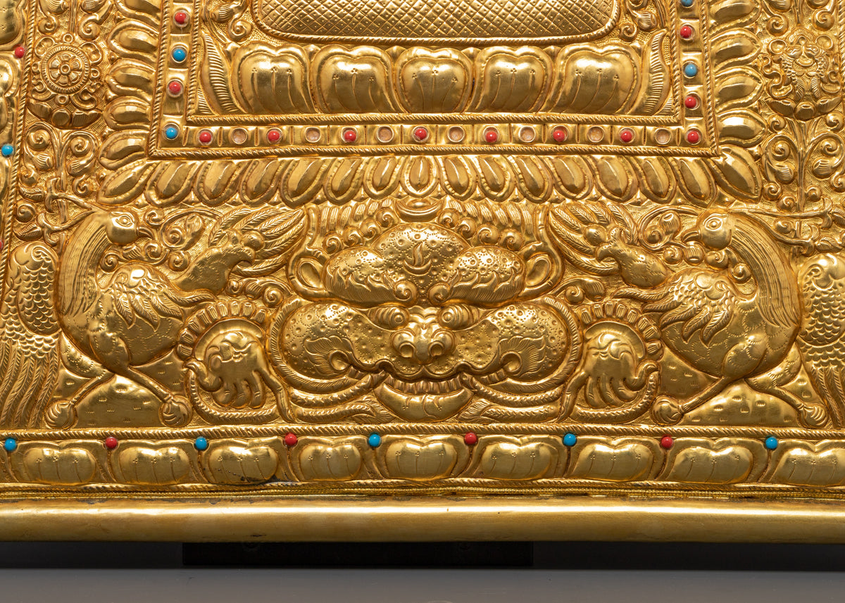 Protective Kalachakra Metal Thangka | Gold Plated Buddhist Wall Artwork