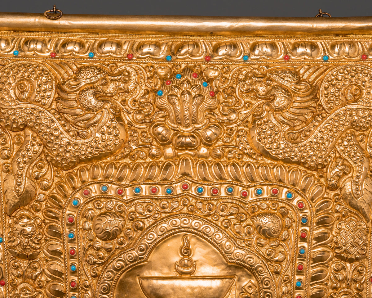 Protective Kalachakra Metal Thangka | Gold Plated Buddhist Wall Artwork