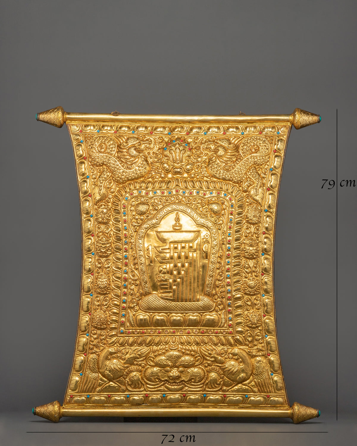 Protective Kalachakra Metal Thangka | Gold Plated Buddhist Wall Artwork