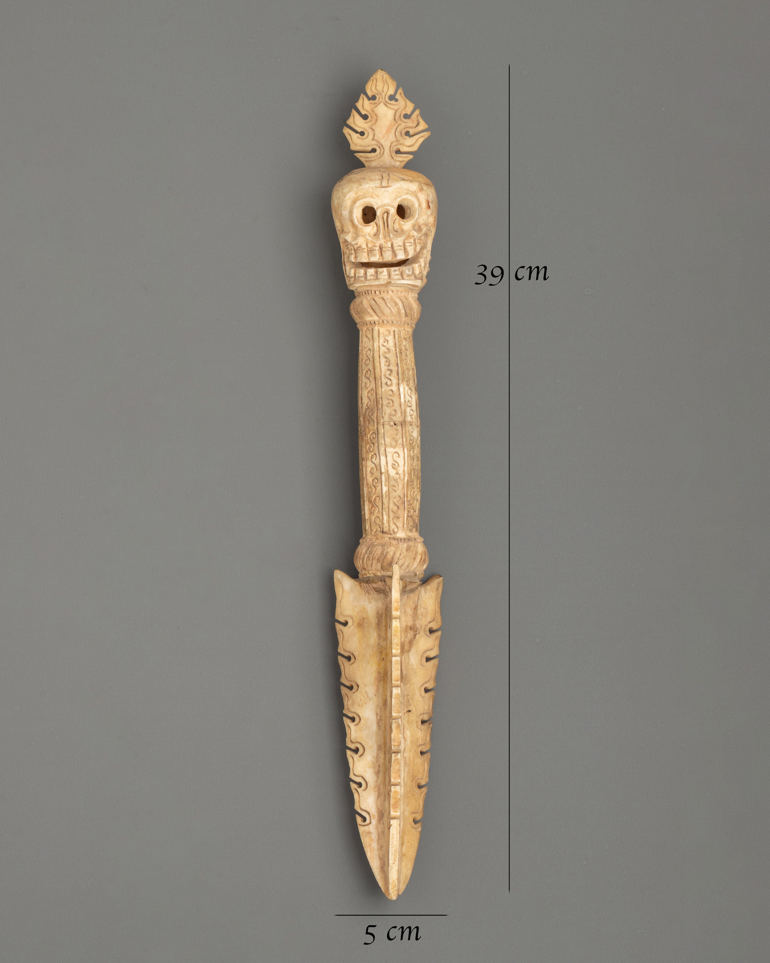 Ethically Sourced Buffalo Bone Handcarved Phurba | Tantric Ritual Tool