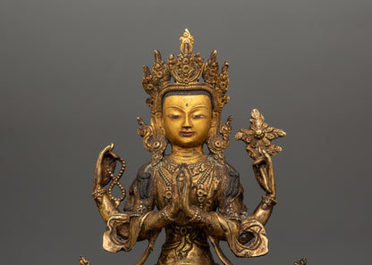 Chenrezig Bodhisattva Figurine | Compassion and Wisdom Craft