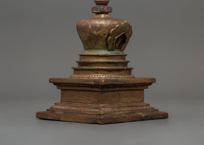 Oxidized Copper Stupa for Shrine | Dharma Decor