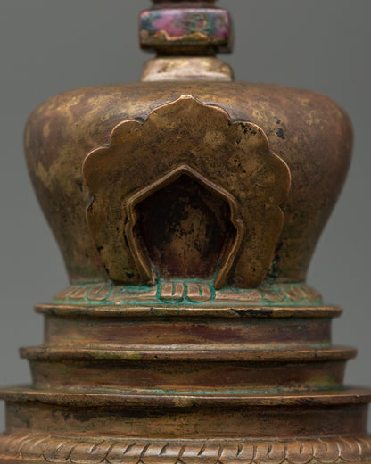 Oxidized Copper Stupa for Shrine | Dharma Decor