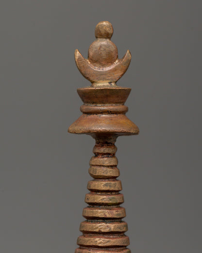 Oxidized Copper Stupa for Shrine | Dharma Decor