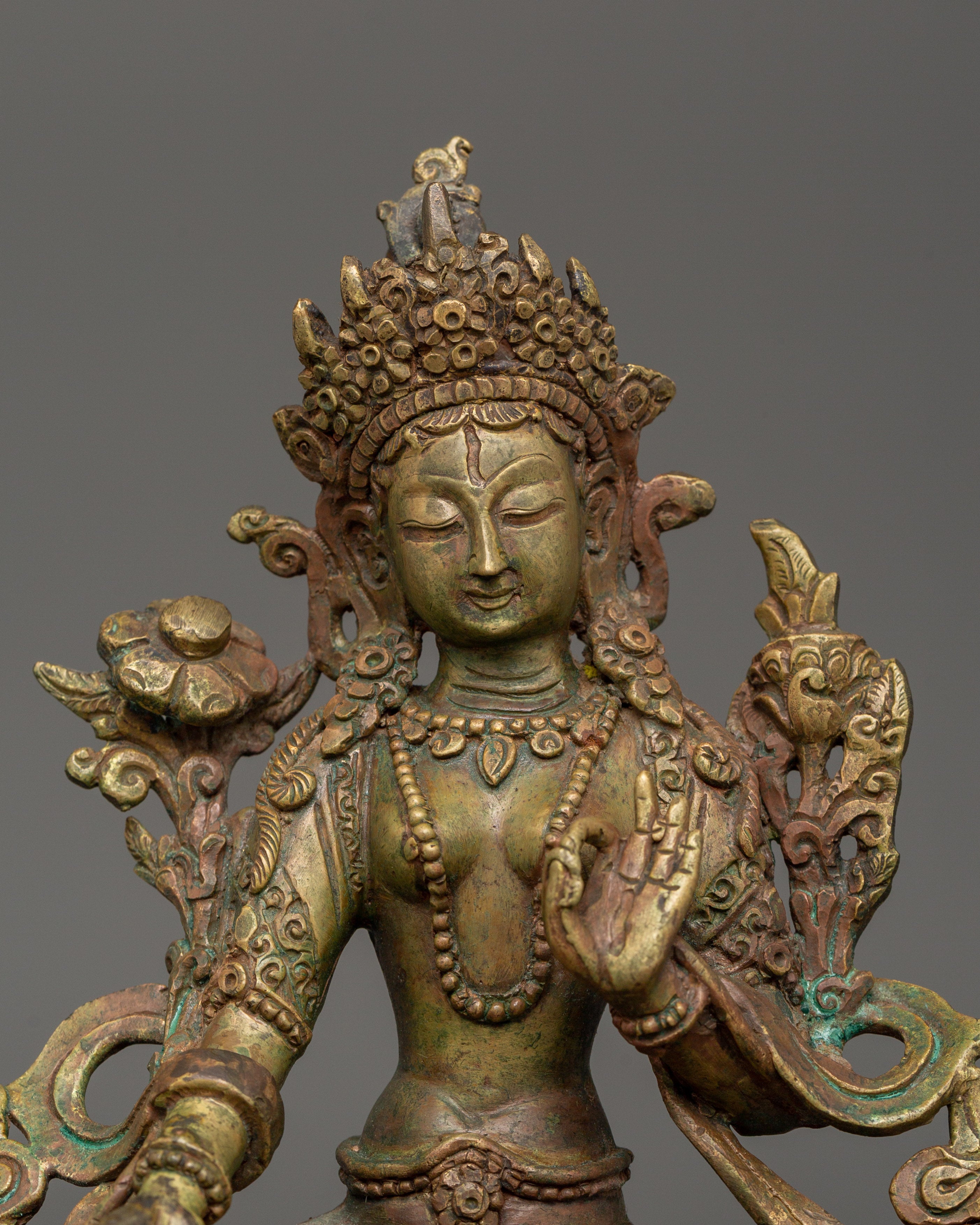 White Tara Antique Statue | Goddess of Compassion