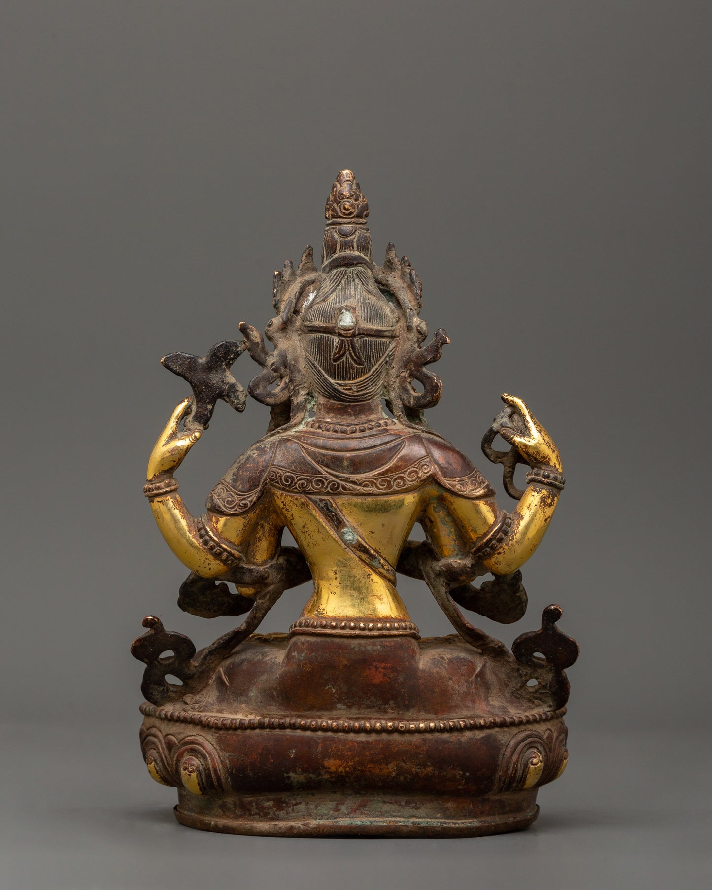 Chenrezig Oxidized Copper Statue | The Buddha of Infinite Compassion