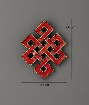 Coral Endless Knot Wall Hanging |  Infuse Your Space with Strength & Spirituality