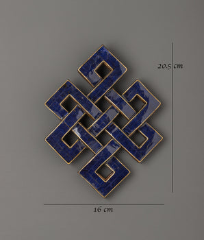 Wooden Endless Knot With Lapis Lazuli | Infuse Your Space with Balance and Harmony