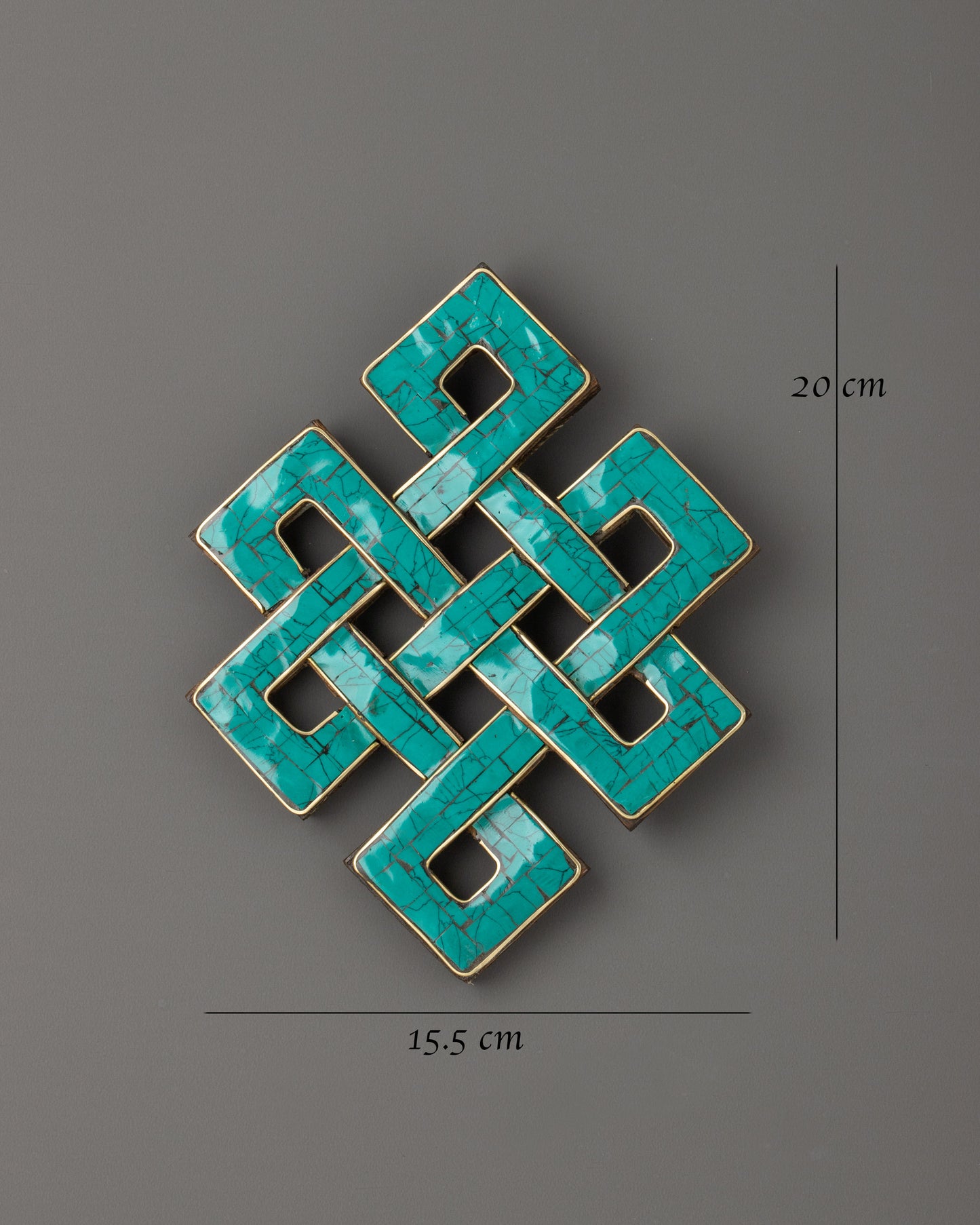 Turquoise Endless Knot Wall Art | Traditional Tibetan Handcrafted Wall Decor