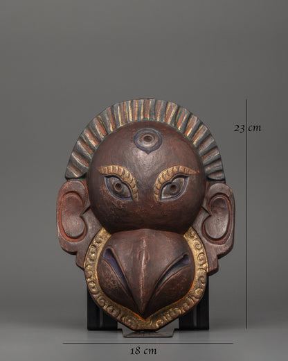 Wooden Garuda Mask | Symbol of Strength and Divine Power