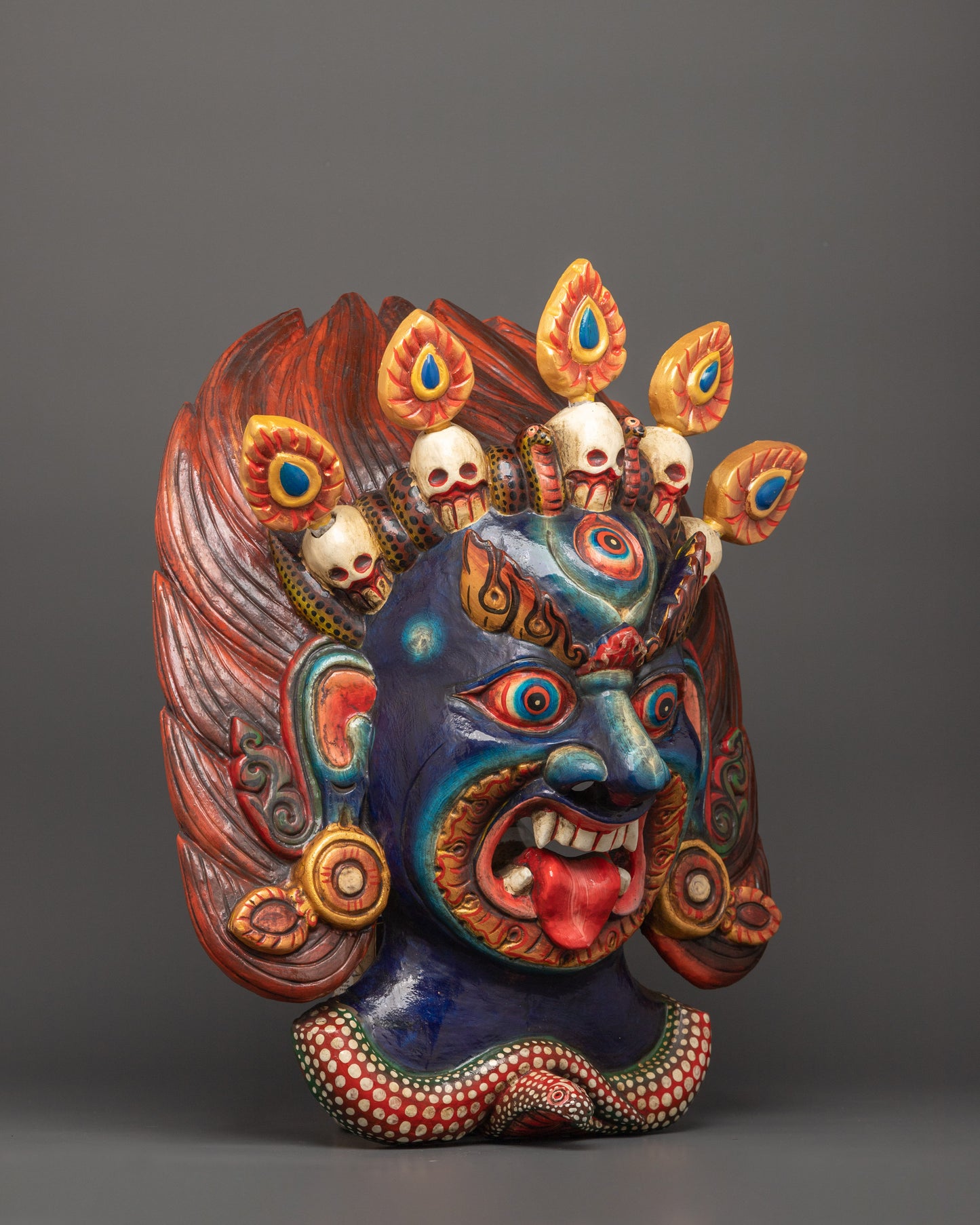 Bhairav Wall Hanging Mask | Traditional Handcrafted Art for Your Home or Sacred Space