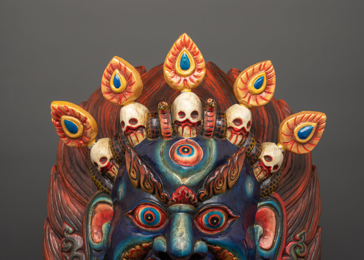 Bhairav Wall Hanging Mask | Traditional Handcrafted Art for Your Home or Sacred Space