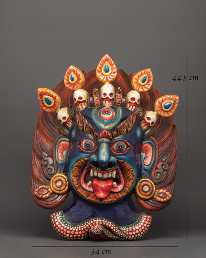 Bhairav Wall Hanging Mask | Traditional Handcrafted Art for Your Home or Sacred Space