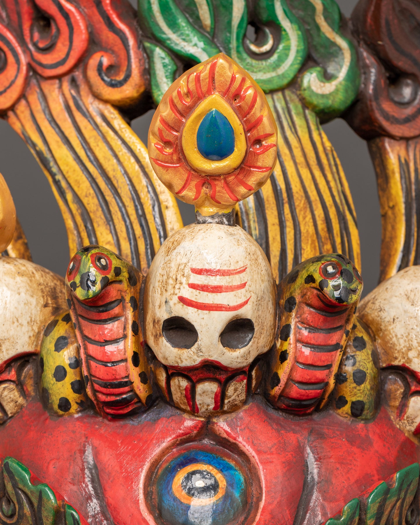 Traditional Bhairav Wooden Wall Mask | Guardian Deity of Protection & Power