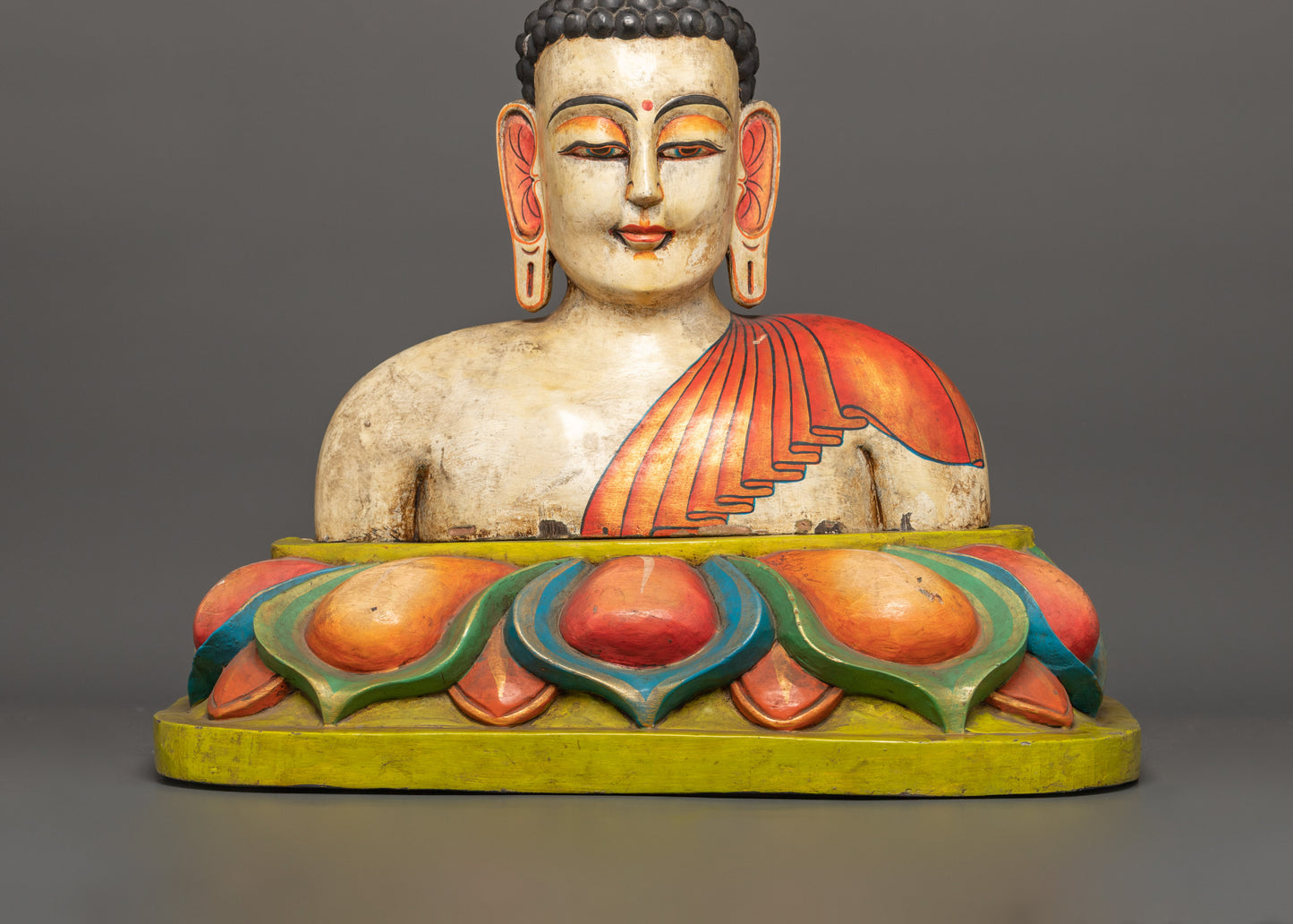 Handcrafted Wooden Buddha Head Statue | Peace and Enlightenment Art