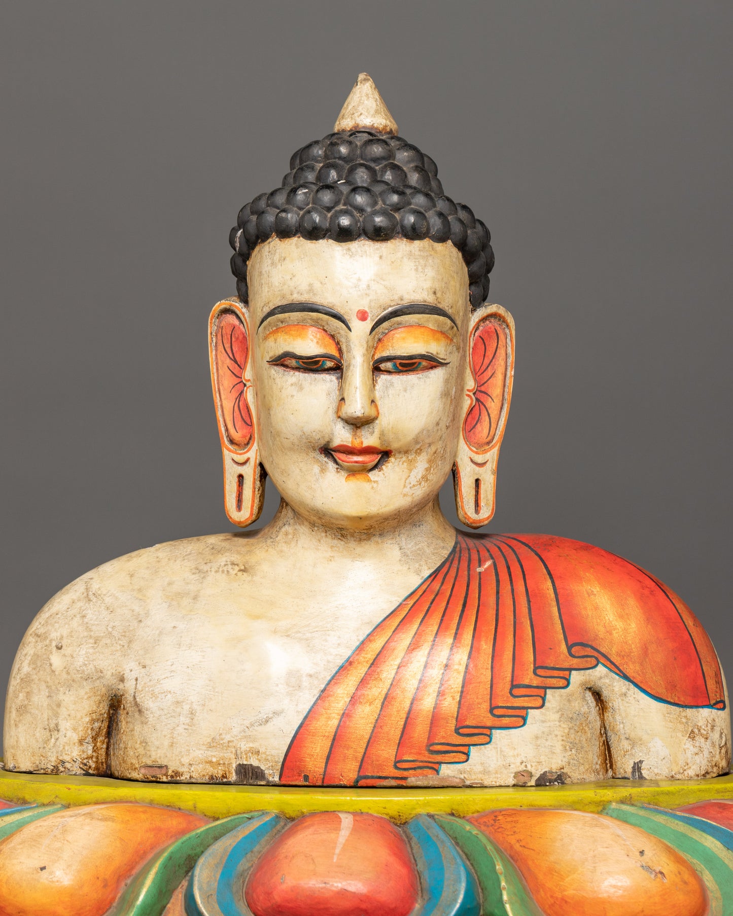 Handcrafted Wooden Buddha Head Statue | Peace and Enlightenment Art