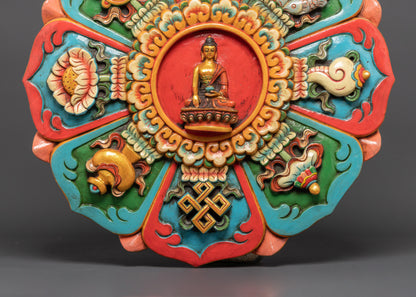 Shakyamuni Buddha Wall Hanging with Auspicious Symbols | The Awakened One