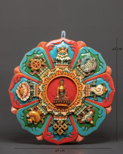 Shakyamuni Buddha Wall Hanging with Auspicious Symbols | The Awakened One