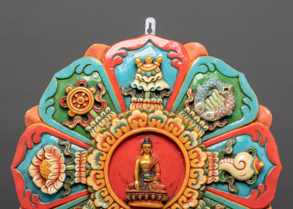 Shakyamuni Buddha Wall Hanging with Auspicious Symbols | The Awakened One