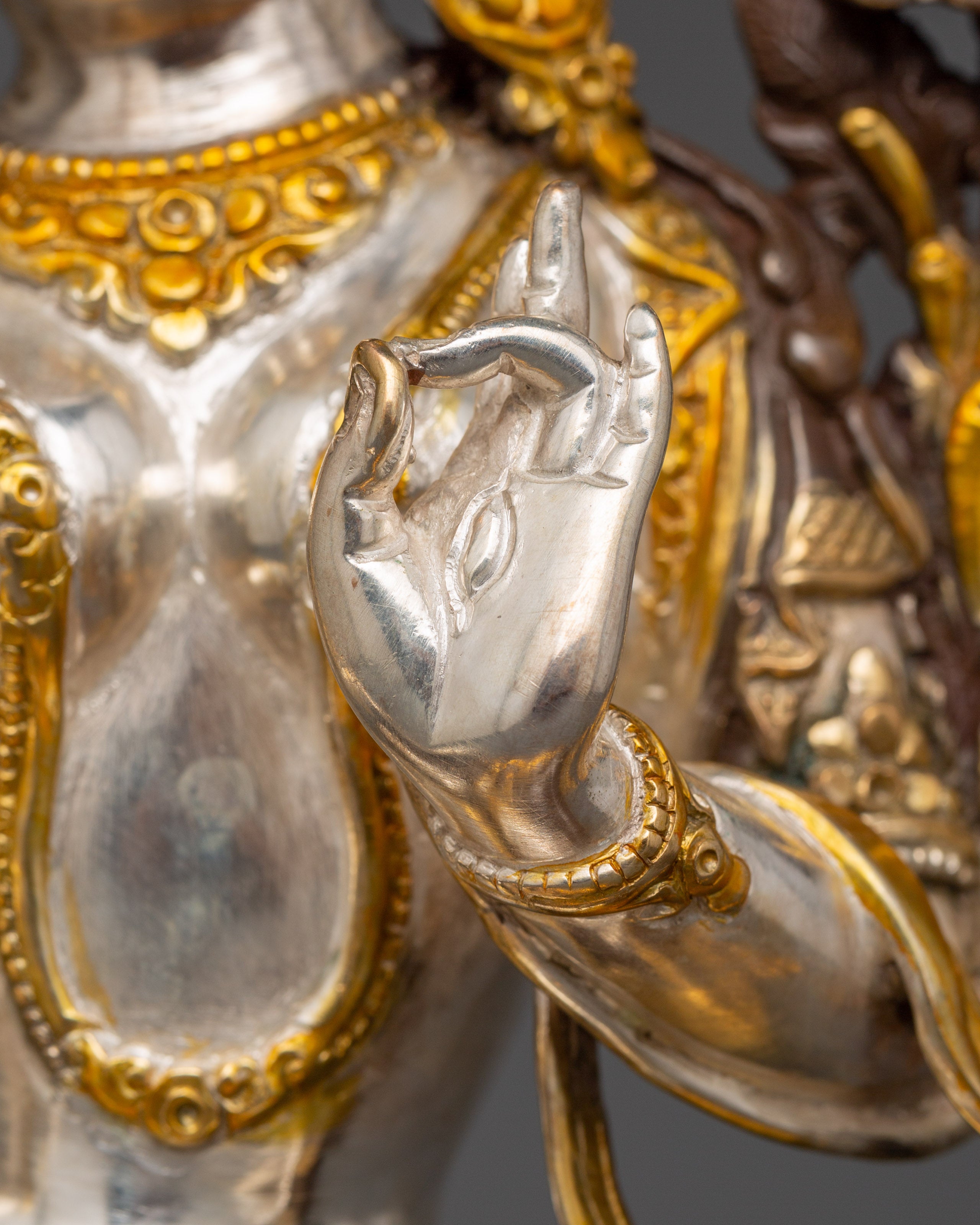 Silver Plated White Tara Statue | The Goddess of Healing