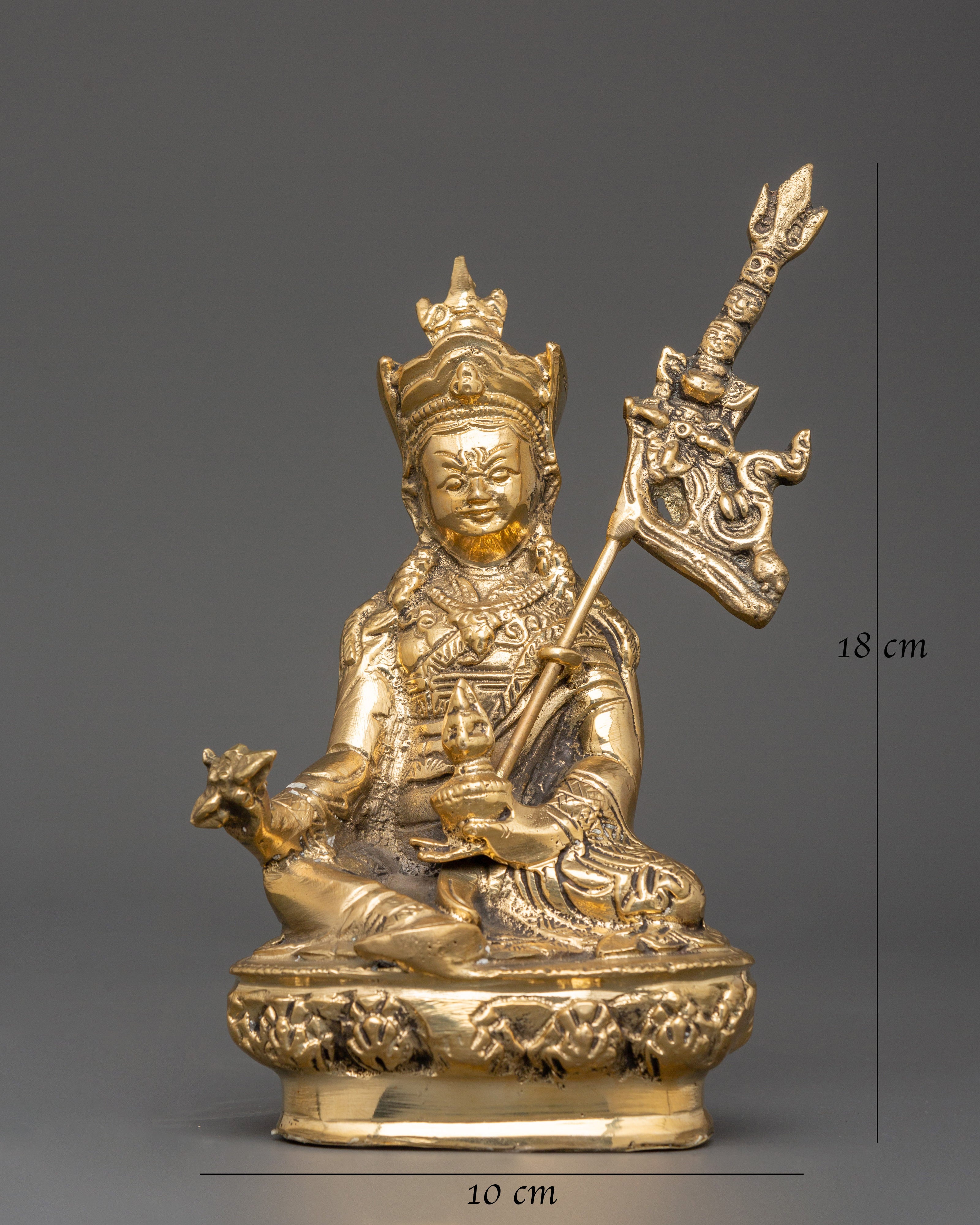 Brass Guru Rinpoche Statue | The Lotus-Born Master of Tibetan Buddhism