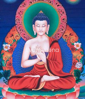 Traditional Nepali Art Print For Vairocana Buddha Mantra Practice | The Transcendent Buddha Of Vajrayana Buddhism