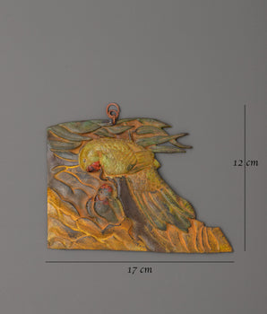 Parrot Carved Wall Hanging | Copper Parrot Wall Artwork