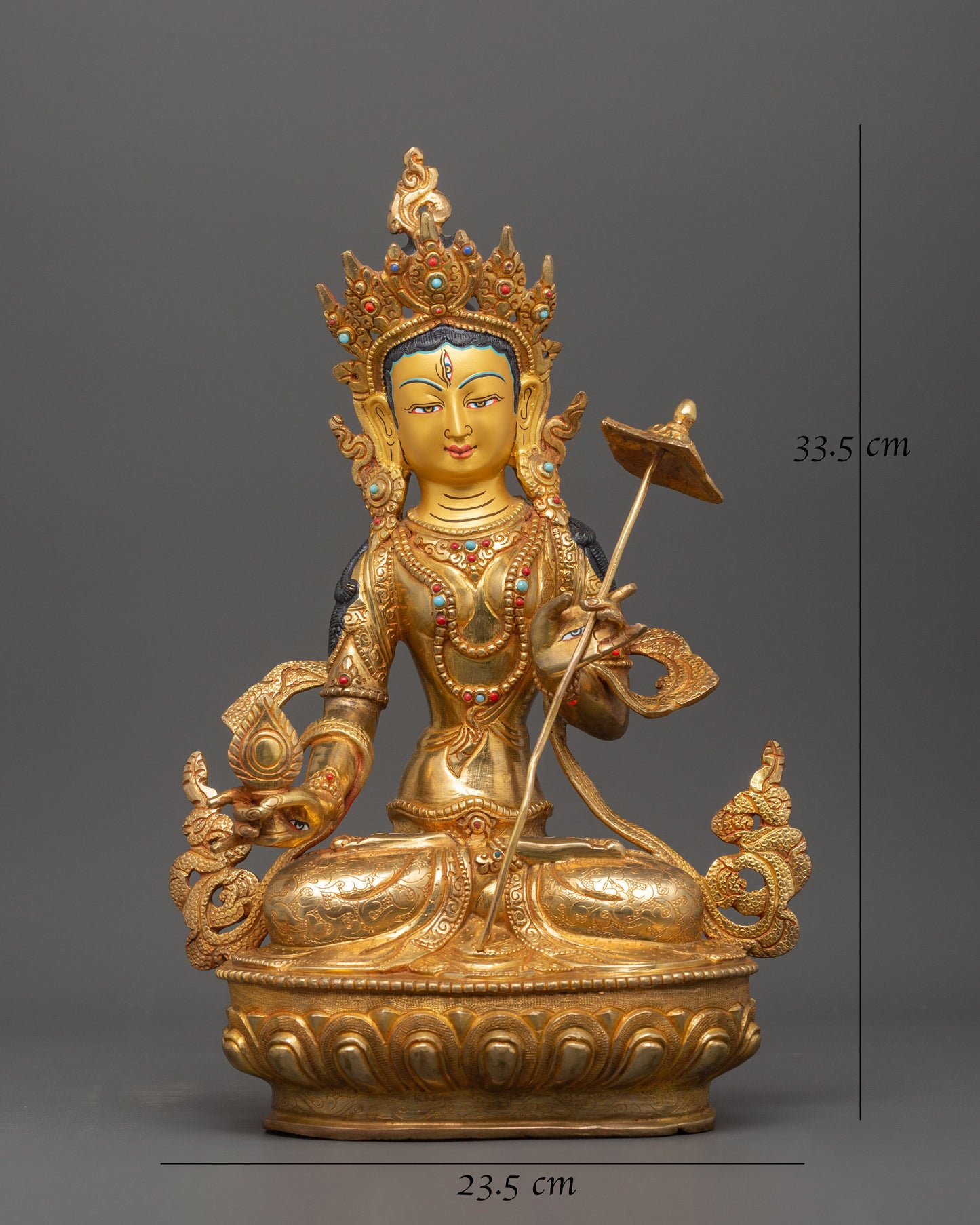 Dukar White Umbrella Goddess Statue | Himalayan Religious Nepalese Artwork