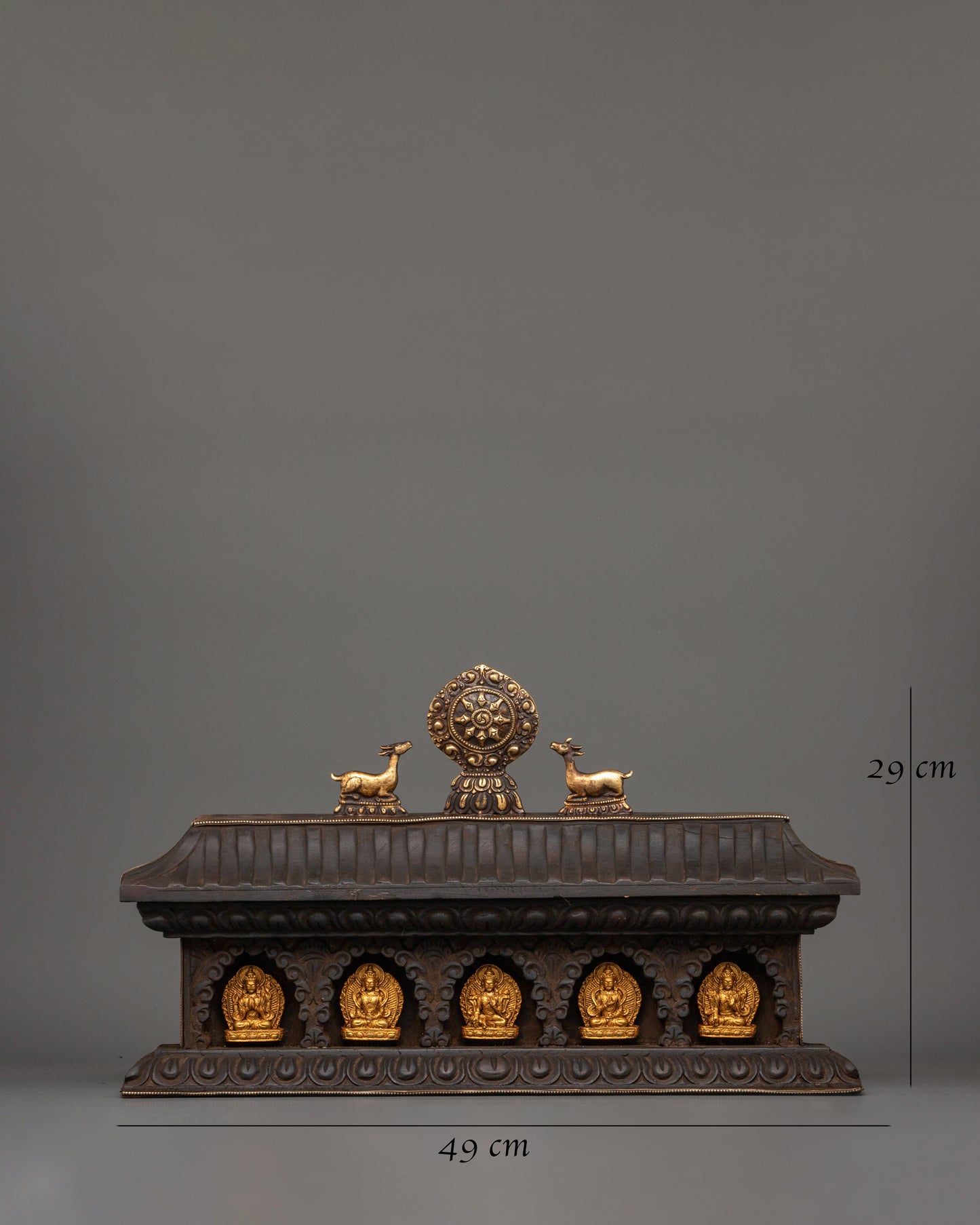 Tara Set with Wooden Altar Box | Handcrafted Wooden Altar for Spiritual Decor