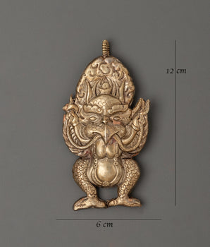 Garuda Spiritual Wall Hanging | Handcrafted White Metal Hindu Bird Deity Decor