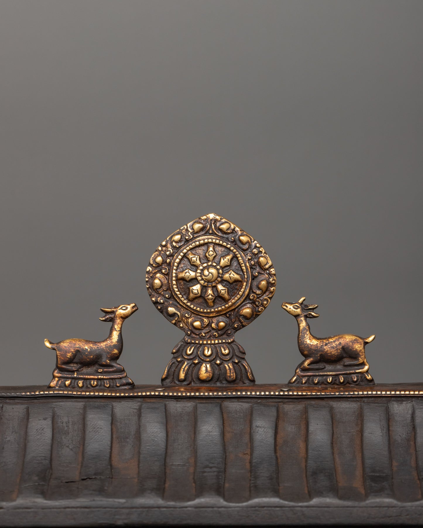 Buddha Set with Wooden Altar Box | Gold-Plated Buddha Figurines for Altar Decor